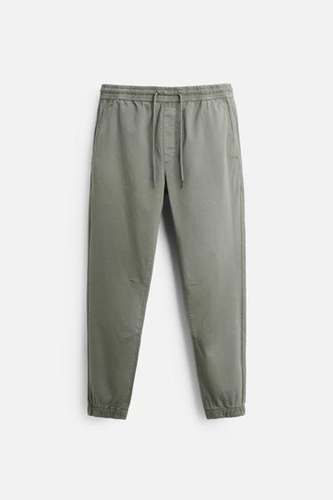 FADED JOGGER WAIST TROUSERS - Khaki by Zara