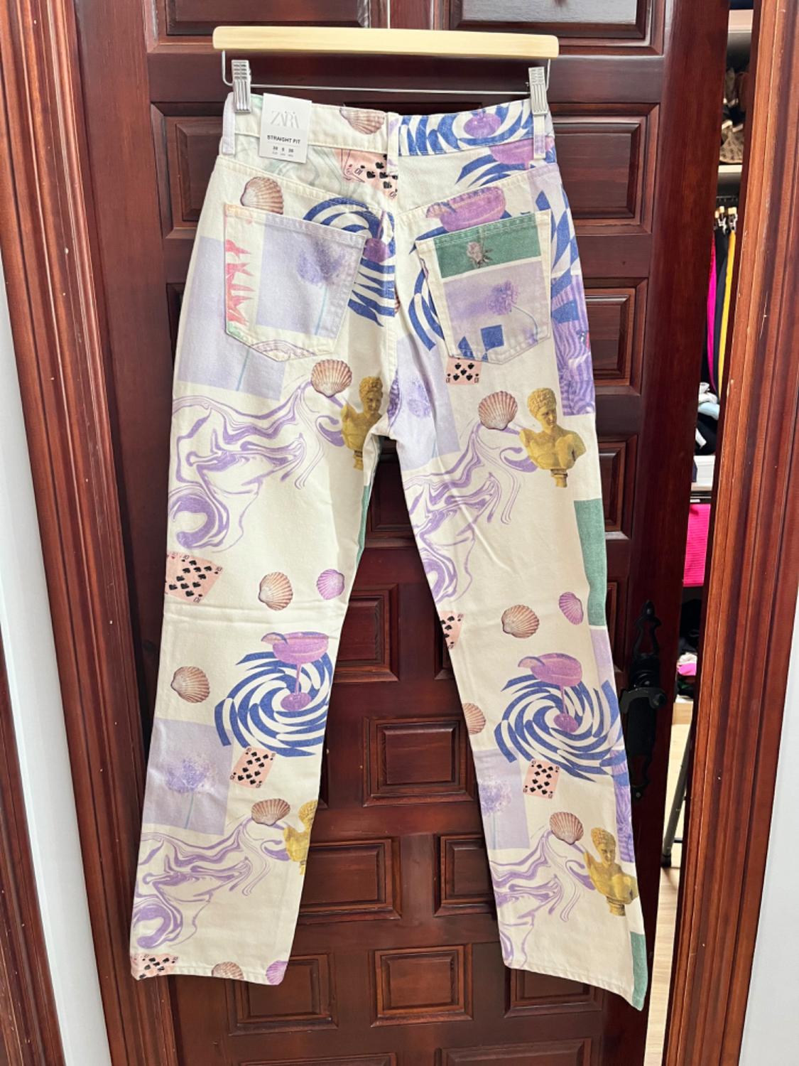 STRAIGHT FIT PRINTED JEANS - Image 5
