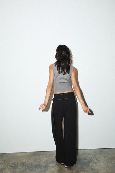 TOP GILET EN MAILLE COL POLO - Gris clair de Zara - Image 5