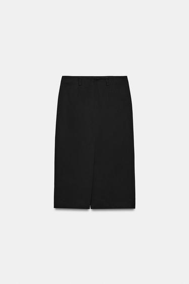 JUPE MIDI OUVERTURE ZW COLLECTION - Noir de Zara - Image 7