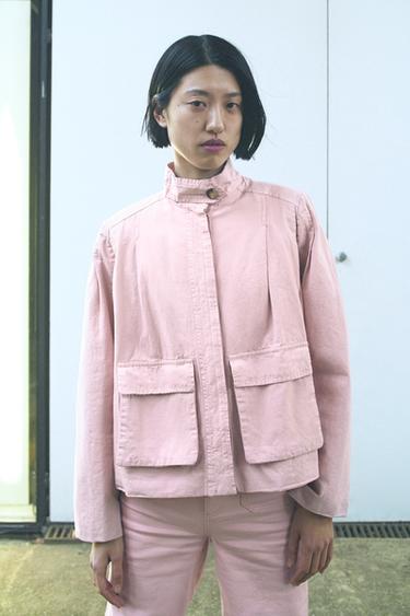 ZW COLLECTION TWILL JACKET - Pink by Zara