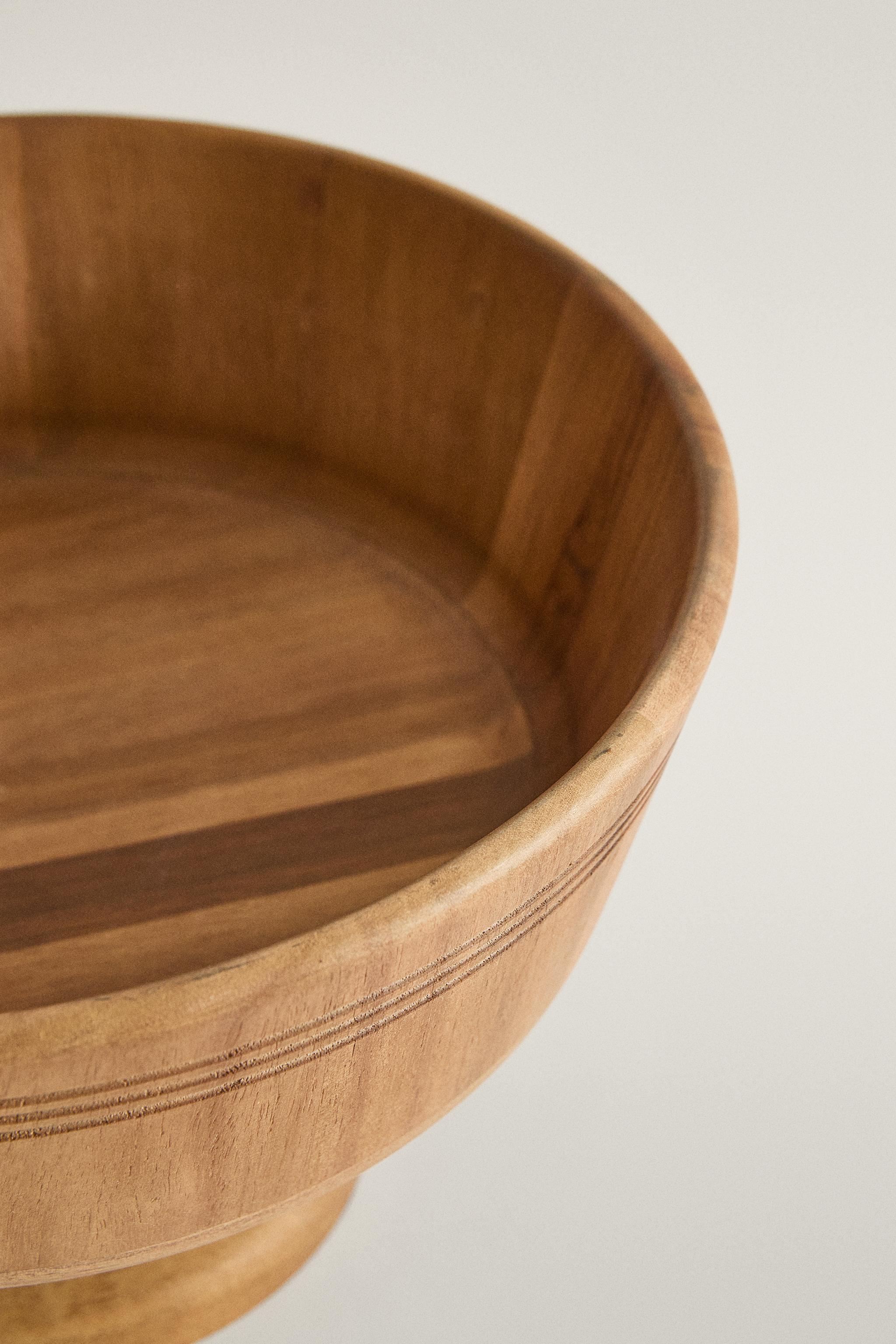 WOODEN STEM FRUIT BOWL