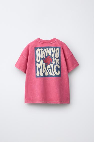 FADED-EFFECT SWEATSHIRT WITH PRINTED POCKET - Pink marl by Zara - Image 1