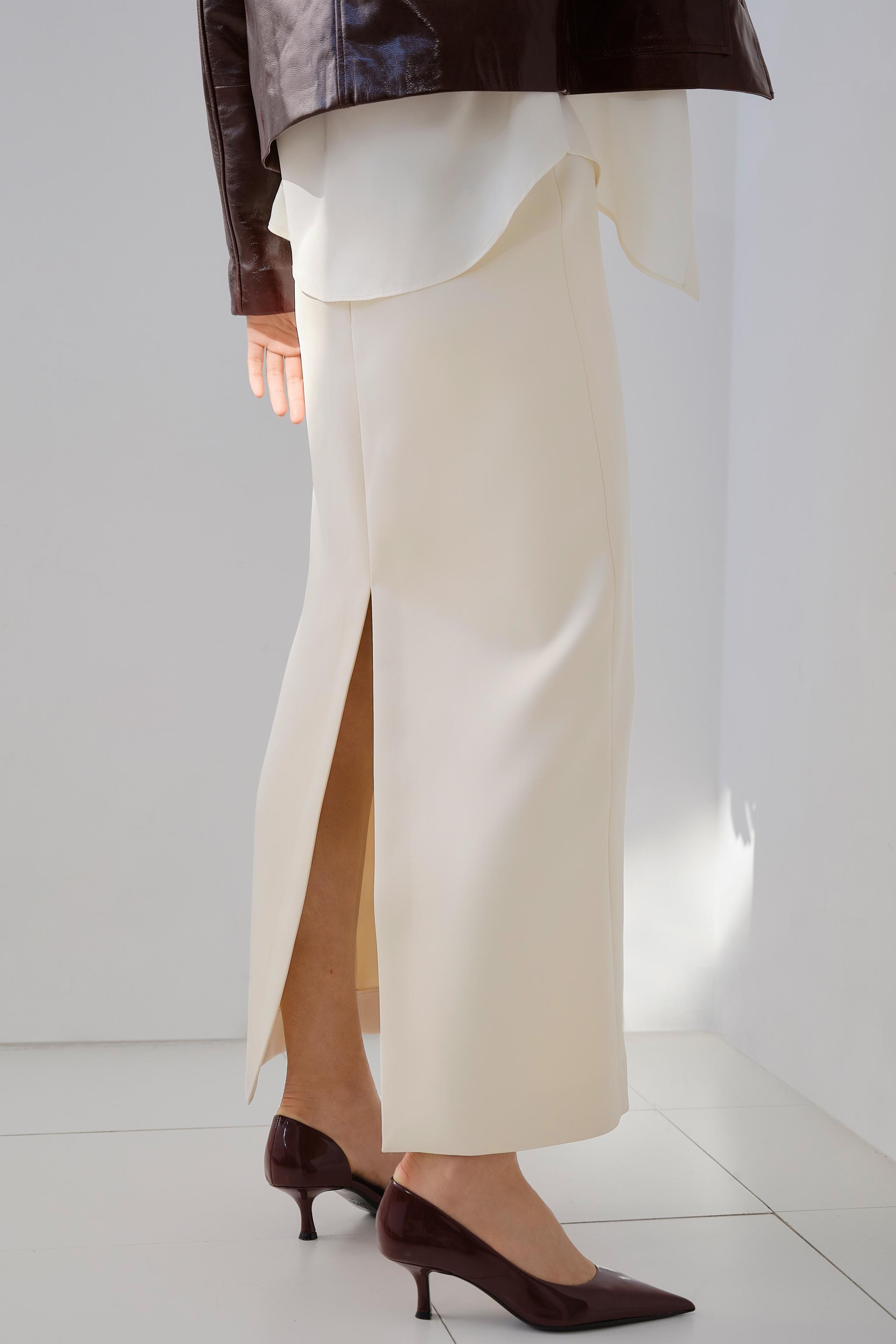 ZWコレクション サテンペンシルスカート - 象牙色 | ZARA Japan