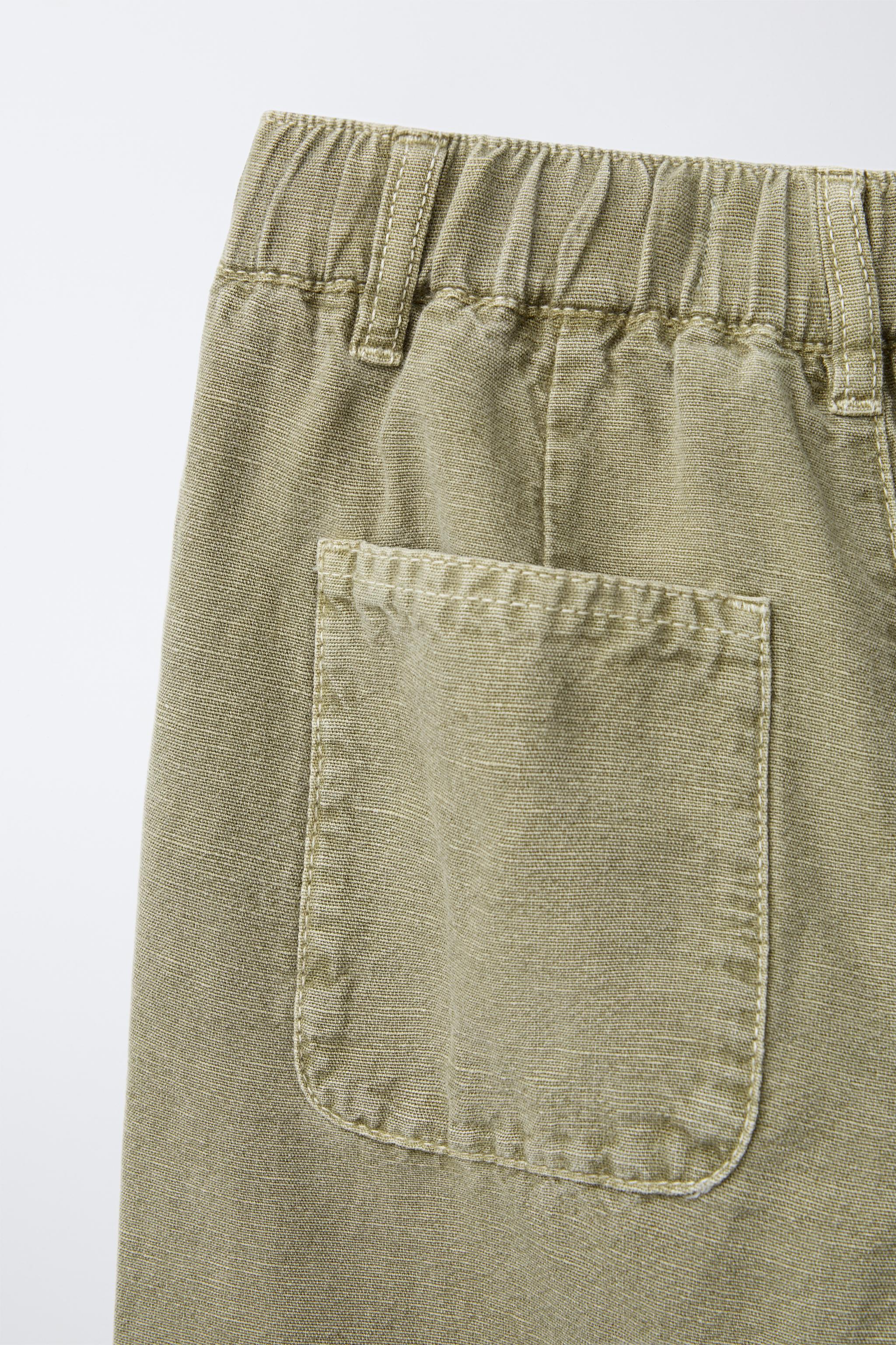 PANTALON DROIT AVEC COTON ET LIN