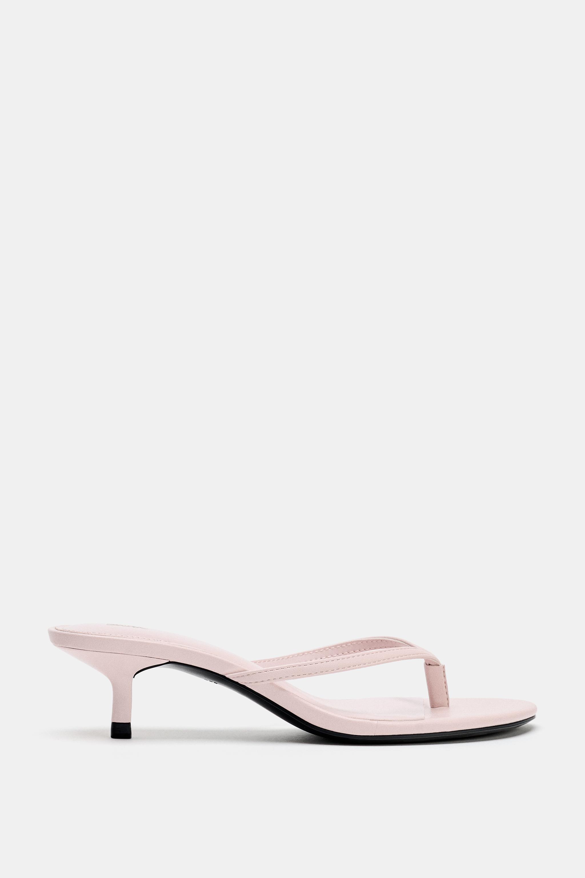 Женские сандалии Zara KITTEN HEEL SANDALS — фото 3