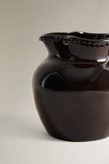 STONEWARE JUG WITH RAISED DESIGN - Brown by Zara - Image 3