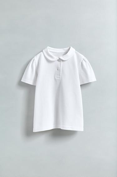 PIQUÉ POLO SHIRT WITH PETER PAN COLLAR - White by Zara