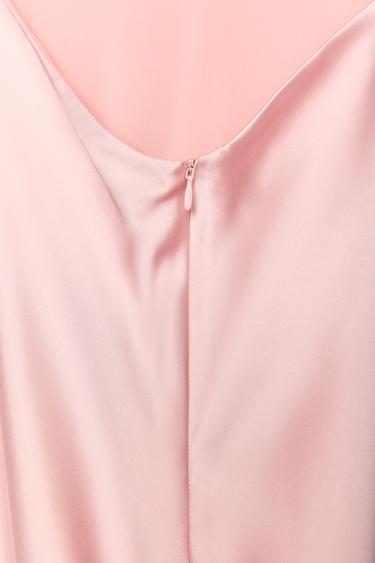 SATIN MIDI DRESS - Pastel pink by Zara - Image 6
