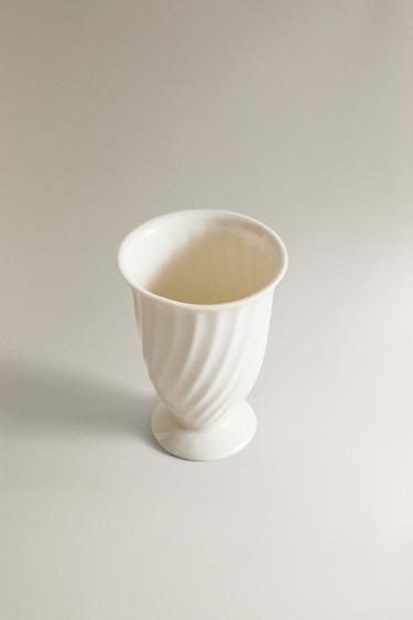 VERRE BROSSE À DENTS CÉRAMIQUE RELIEF - Blanc de Zara - Image 1