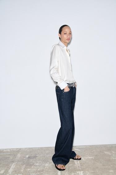 ZW COLLECTION WIDE-LEG MID-RISE JEANS - Blue by Zara - Image 0
