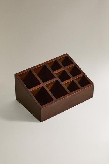 SMALL WOODEN MAKEUP ORGANISER BOX - Light beige by Zara - Image 1