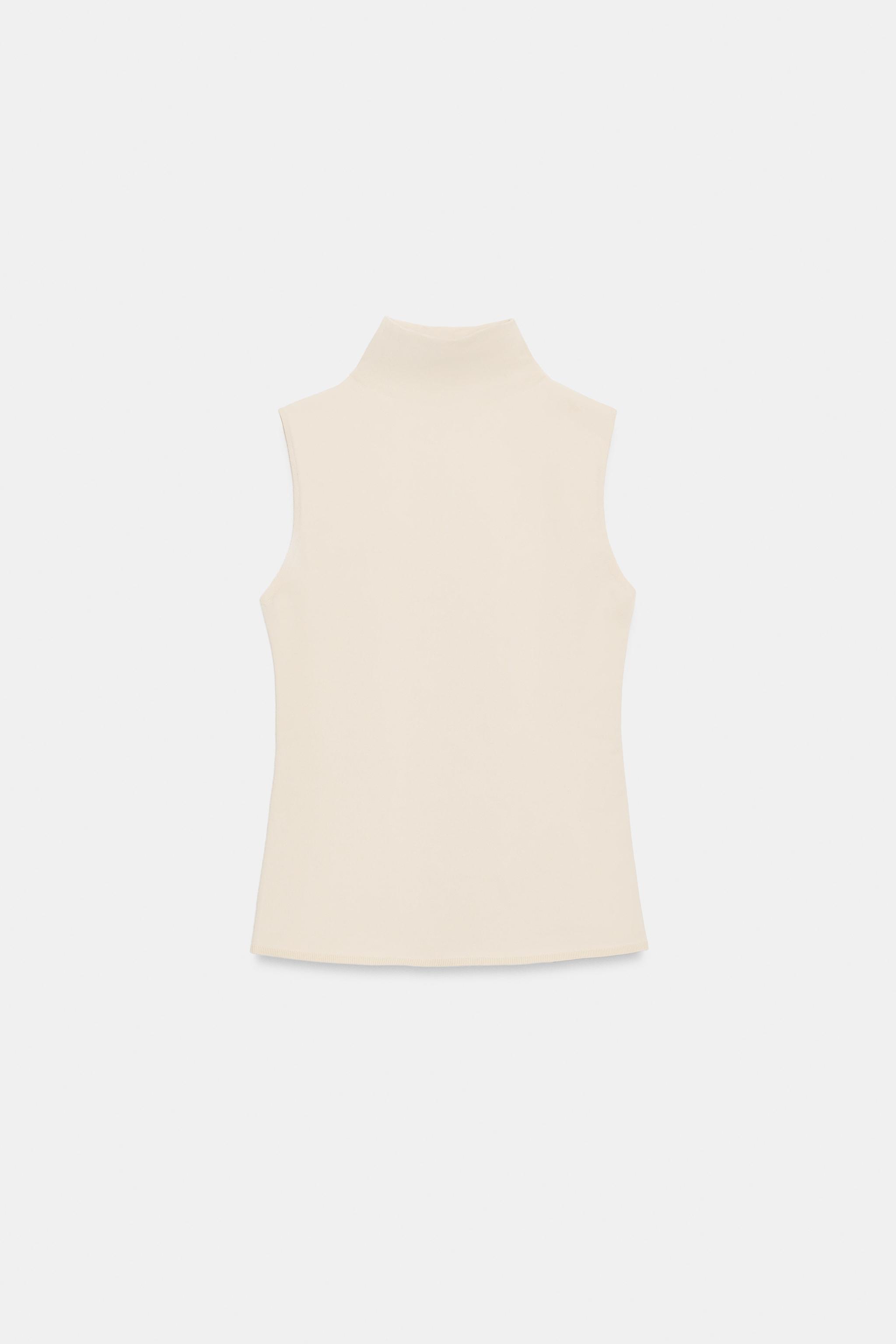 Zara Dik Yaka Triko Top görsel 5