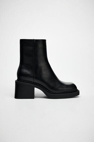 BOTA DE SALTO GROSSO - Preto da Zara