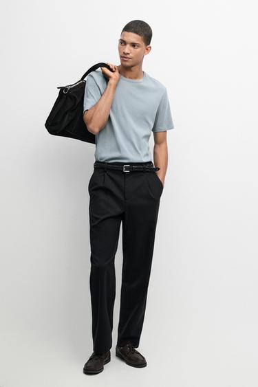 Zara 100% cotton short-sleeve T-shirt - Blue / Gray - Image 0