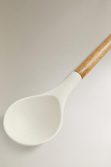 SILICONE AND WOODEN SPOON - Cream by Zara - Image 1