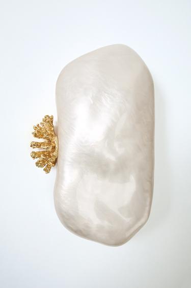 CLUTCH MIT METALLDETAIL - Weiss von Zara