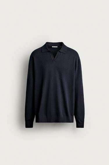 POLO PUNTO REGULAR FIT MEZCLA ALGODÓN - Marino de Zara