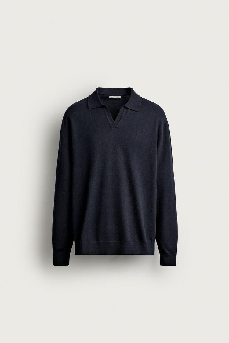 COTTON-BLEND REGULAR FIT KNIT POLO SHIRT