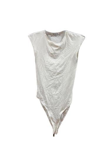 POLYAMIDE SLEEVELESS WHITE BODYSUIT