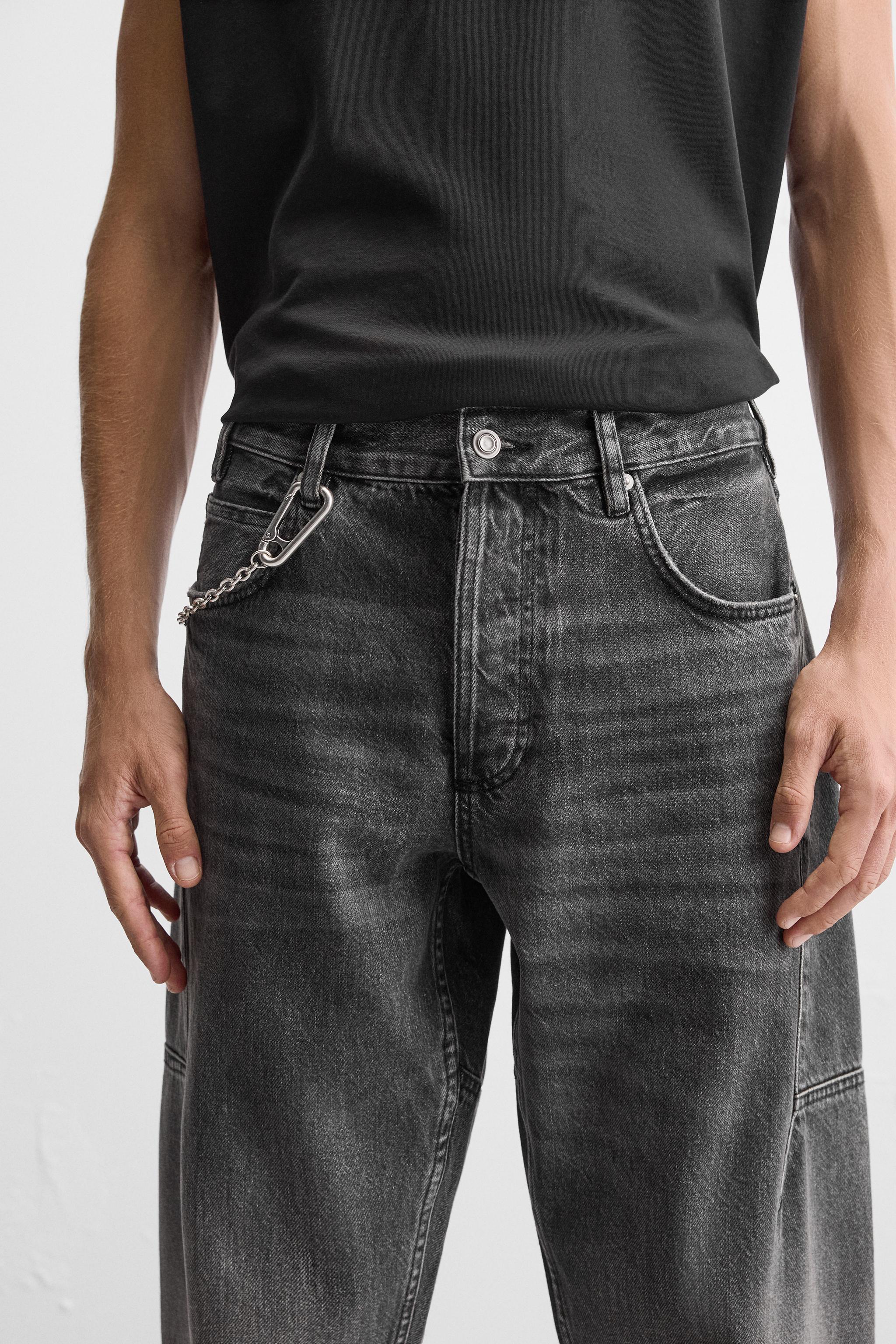 STRAIGHT LEG LOOSE FIT JEANS - Black | ZARA United States