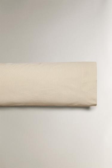 STRIPED SEERSUCKER COTTON PILLOWCASE - Beige by Zara - Image 4