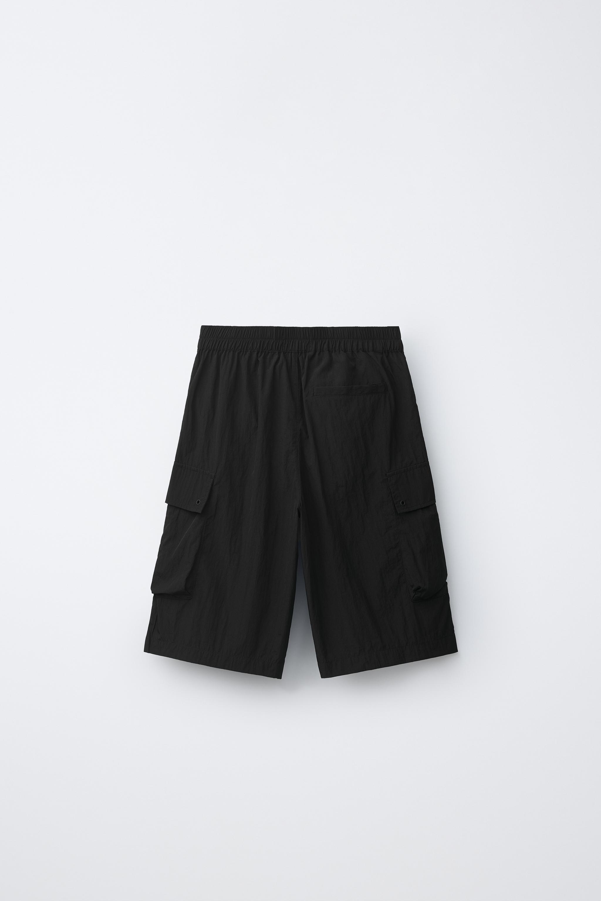 NYLON CARGO SHORTS - Black | ZARA United States