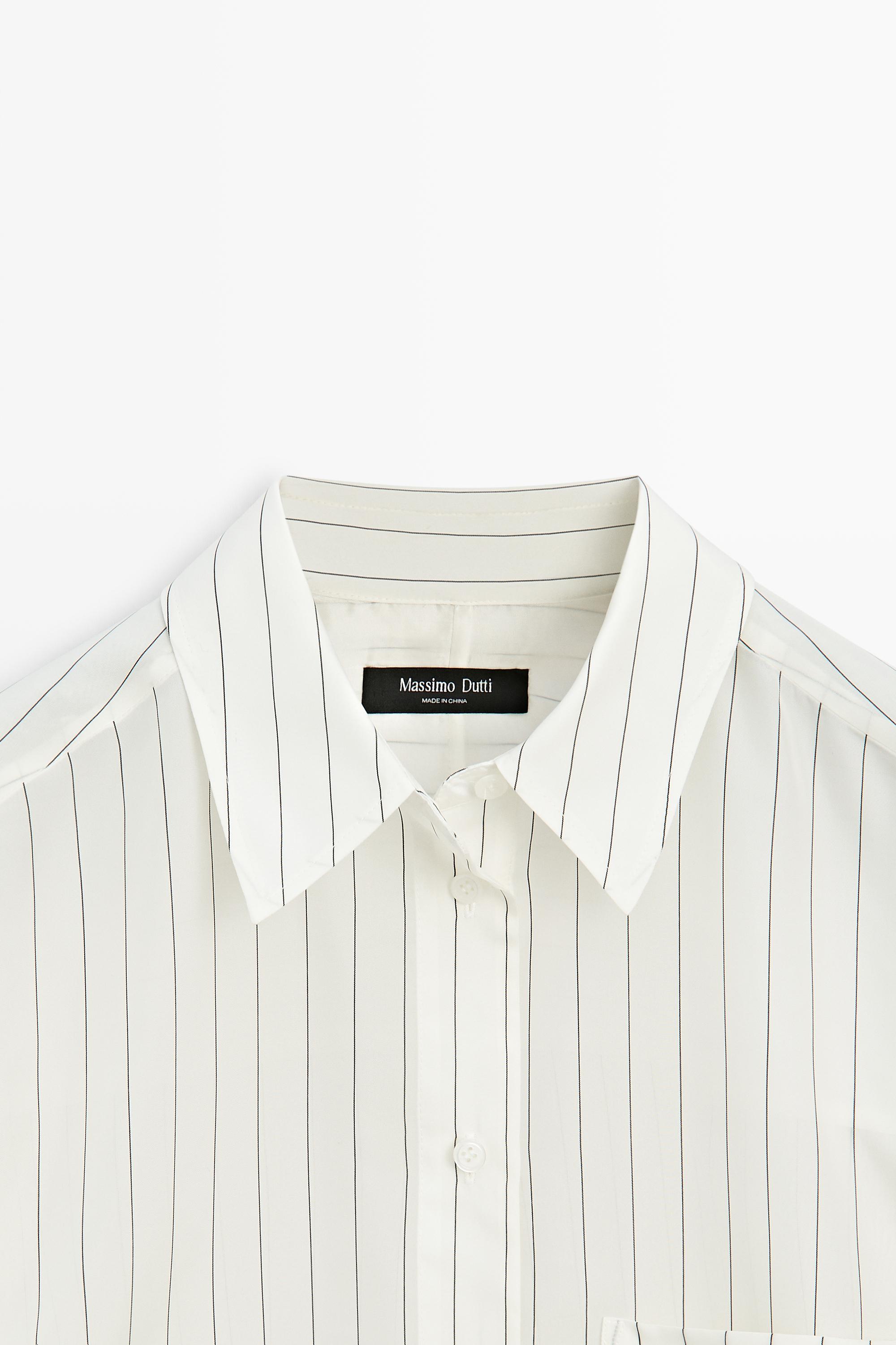 Chemise fluide à rayures avec poche