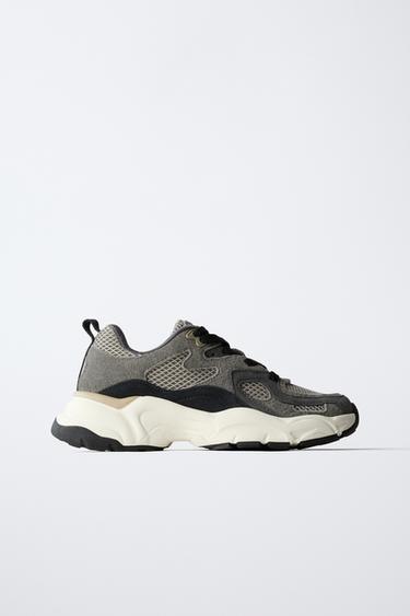 Zara PIECED SNEAKERS - Black