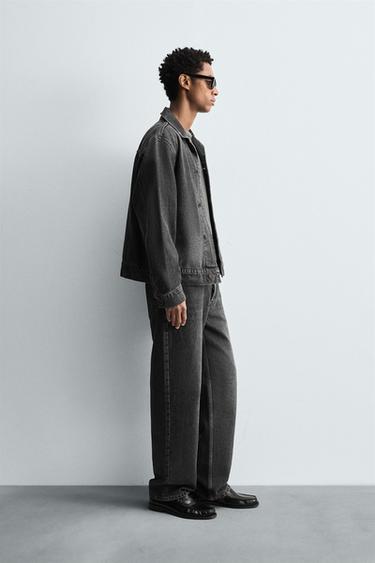 DENIM OVERSHIRT - Charcoal by Zara - Image 3
