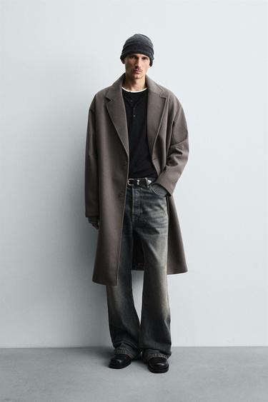 Zara 紋理抗水大衣 - 淡米黃色/卡其色