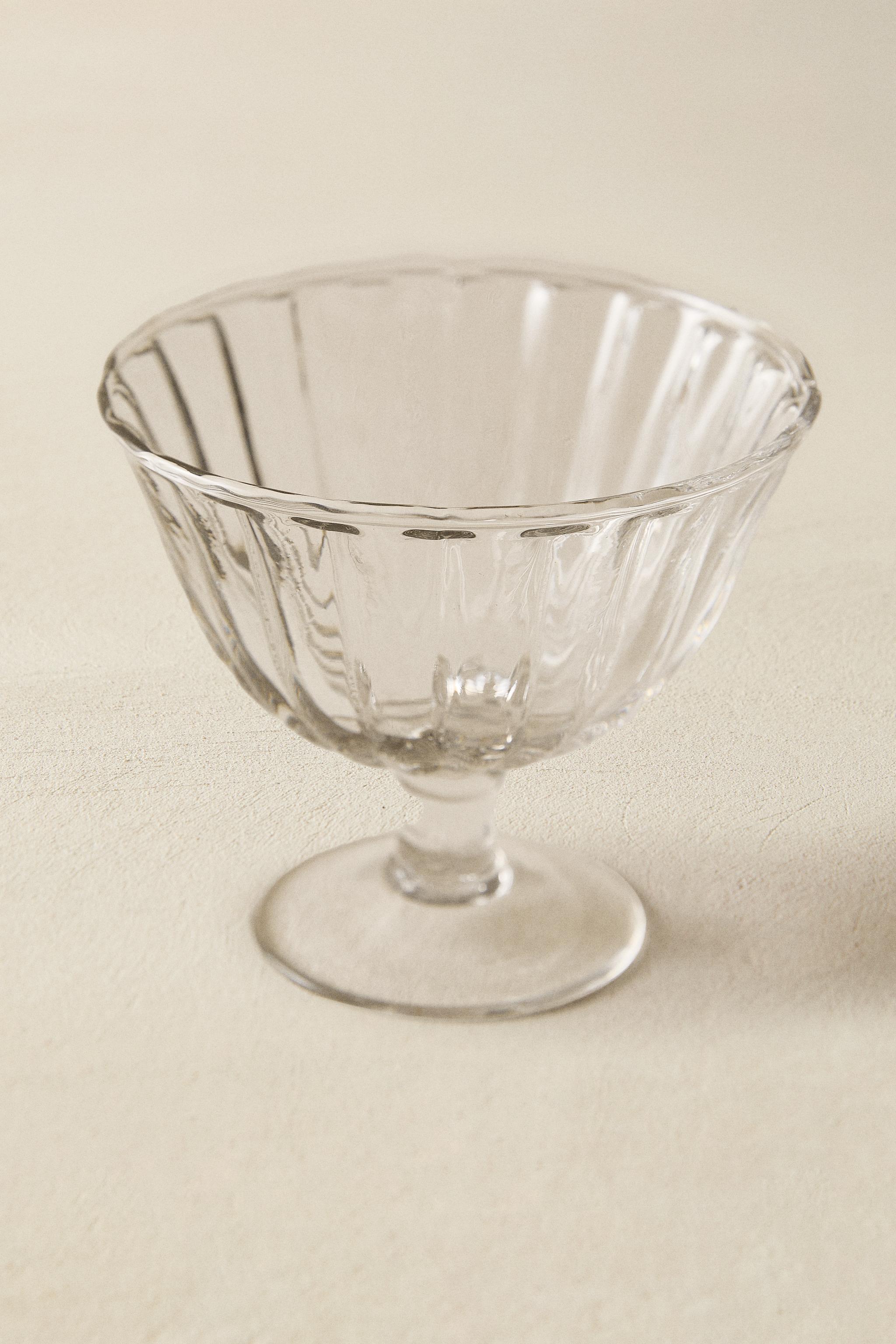 COUPE À DESSERT EN VERRE RAYÉ