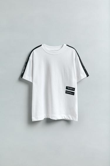 T-SHIRT SPORT AVEC BANDE - Blanc de Zara - Image 4