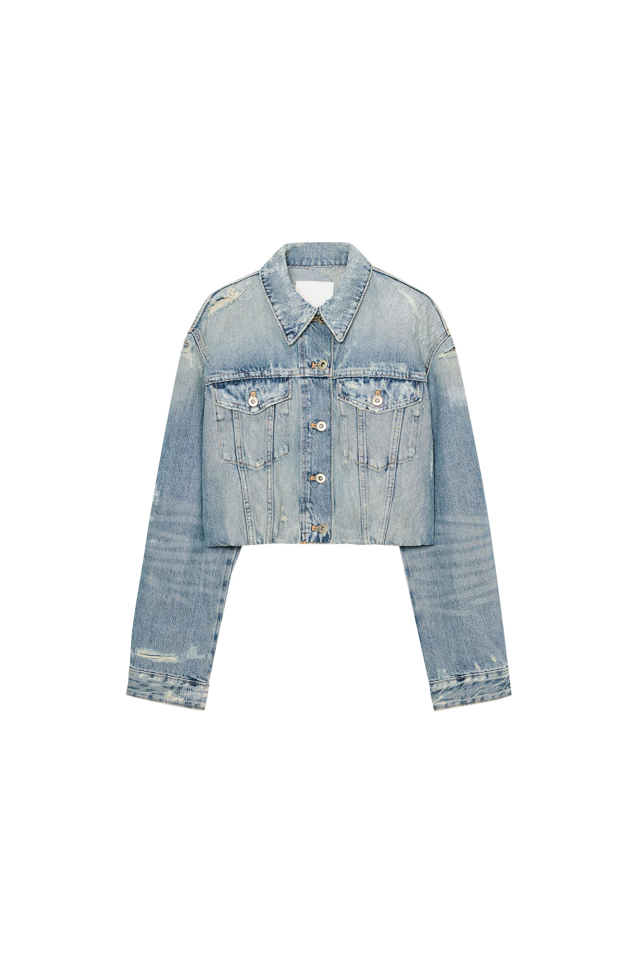 TRF クラッシュ加工デニムジャケット - ブルー | ZARA Japan / 日本