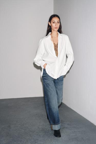 JEANS ZW COLLECTION BAGGY TIRO BAJO - Azul de Zara
