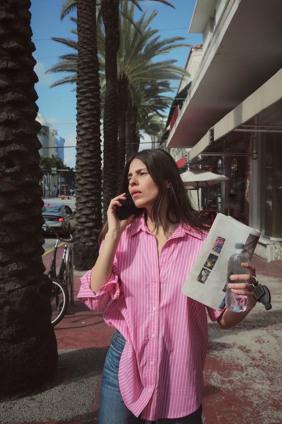 Chemise Oversize Surchemise Zara Rose Dress Chemise Zara Femme