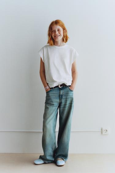 PLAIN T-SHIRT WITH TAB DETAIL - White by Zara - Image 0