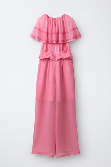 RHINESTONE JUMPSUIT - Pink by Zara - Image 1