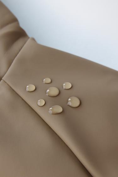 RUBBERISED WATER-RESISTANT RAINCOAT - Brown / Taupe by Zara - Image 7