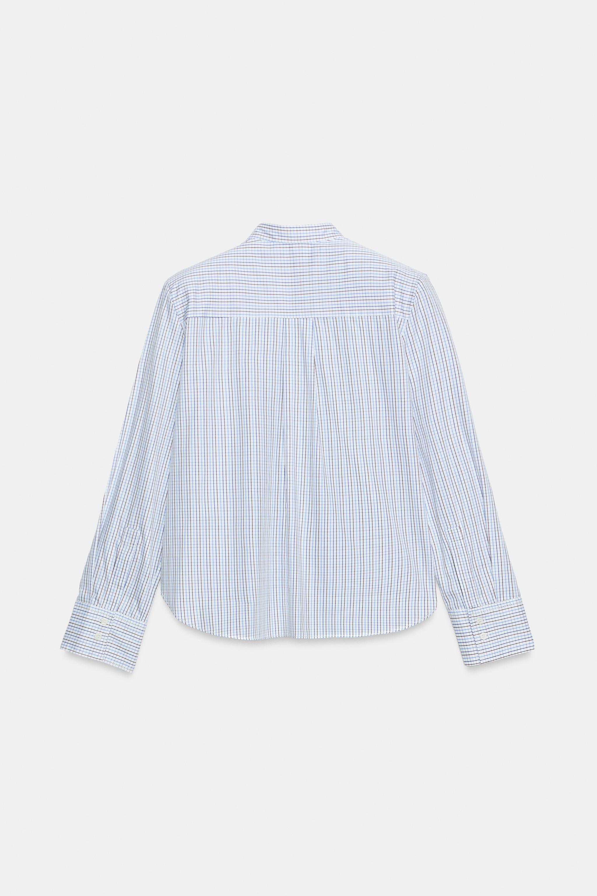 Zara ZW COLLECTION VATKALI EKOSE GÖMLEK görsel 8