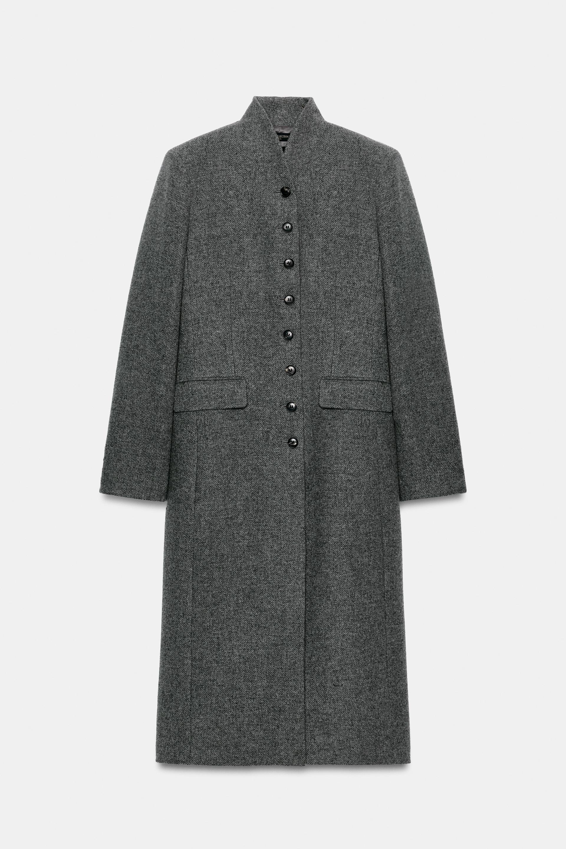 Zw Collection Wool Coat With Buttons