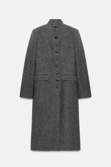 ZW COLLECTION WOOL COAT WITH BUTTONS - Grey by Zara - Image 0