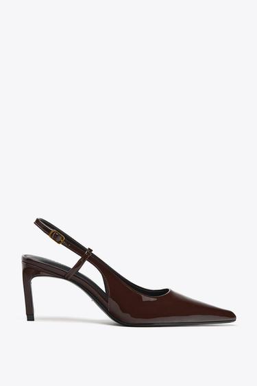 SLINGBACK SHOES - Brown by Zara
