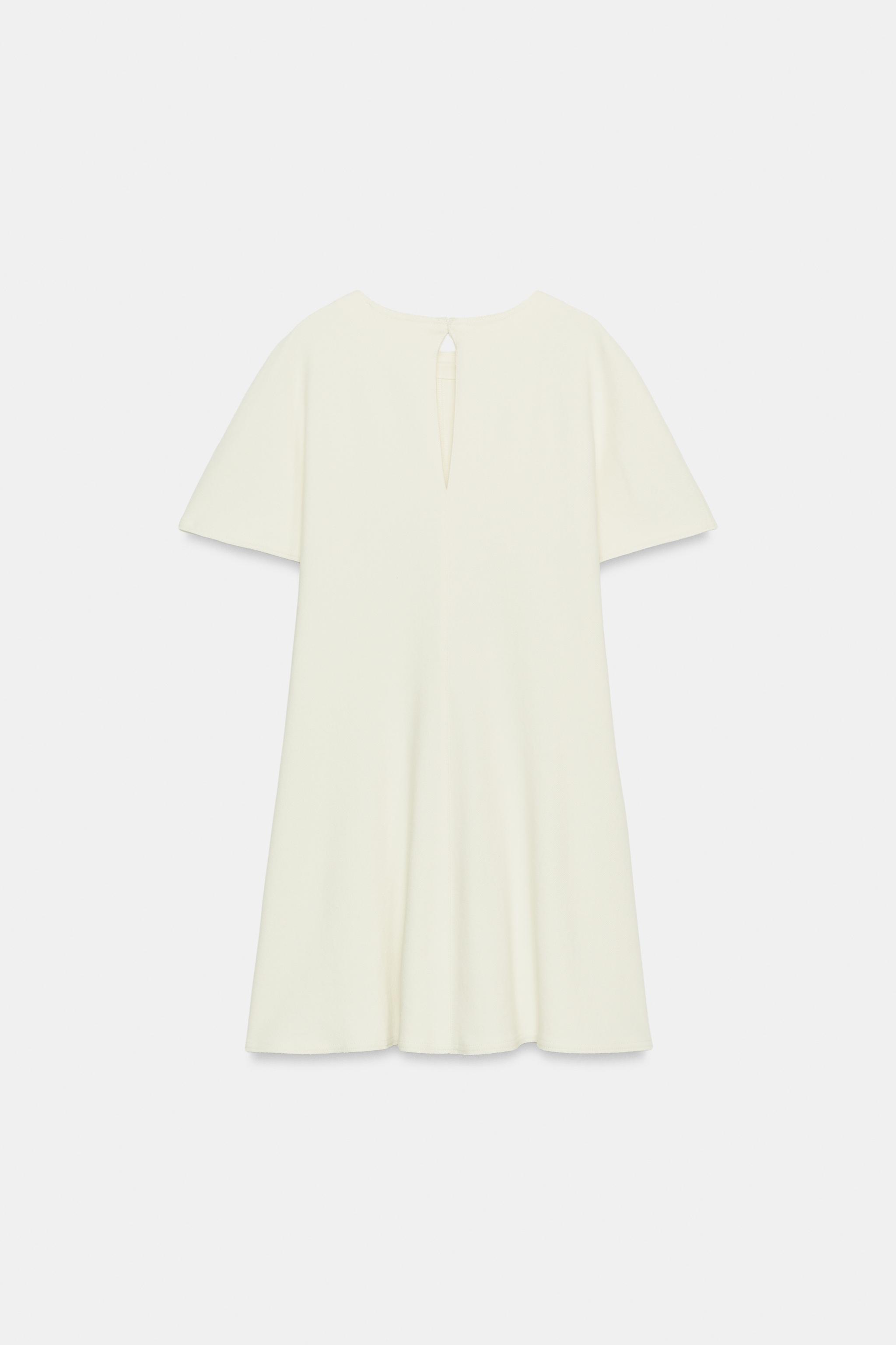 SOFT VOLUME MINI DRESS — Ecru