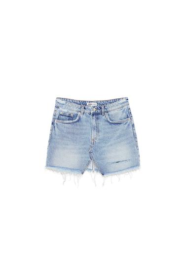 AUTHENTIC DENIM RIPPED MINI SKIRT