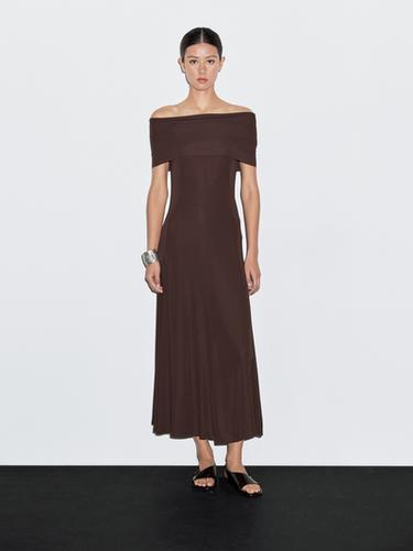 Zara Long strapless dress - Brown