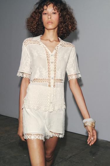 SHORT COMBINÉ CROCHET ZW COLLECTION - Écru de Zara - Image 2
