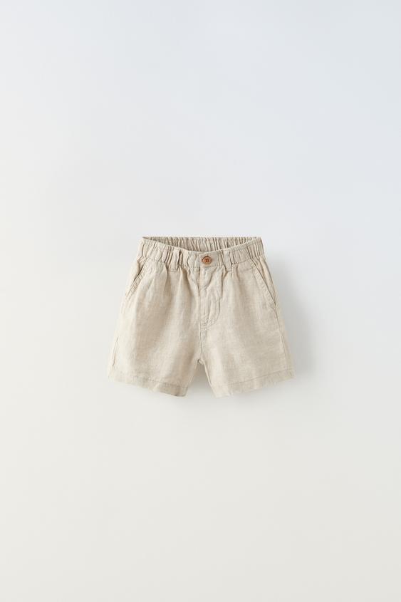 LINEN BERMUDA SHORTS - Light beige | ZARA Turkey