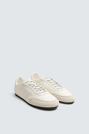LIMITED EDITION LEATHER TRAINERS - White by Zara
