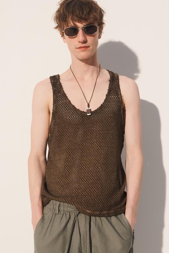 CROCHET KNIT TANK TOP from Zara - $45.90